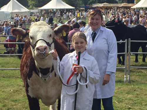 Beth and Laura with Pulham Princess Pansy 4th, First and Res. Female Champion at Aylsham Show 2016